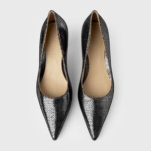 Silver Lining – Gun Metal Metallic Heels, Size 12 (Eu 43) New in Box